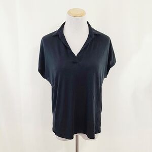 COA solid black polo tee collared short sleeve size small
